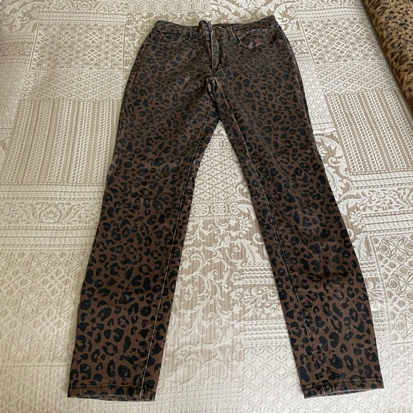 Women's Brown Leopard Print Skinny Jean Pants Size 27 - Picture 6 of 6